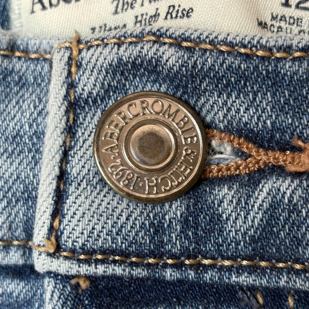 Abercrombie & Fitch Blue Flare Wide Leg Jeans - Picture 3 of 10